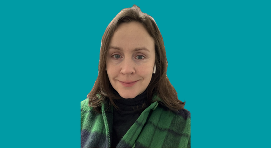 One of Berneslai Homes' Board members, Aisling McNulty, superimposed on a light blue background.