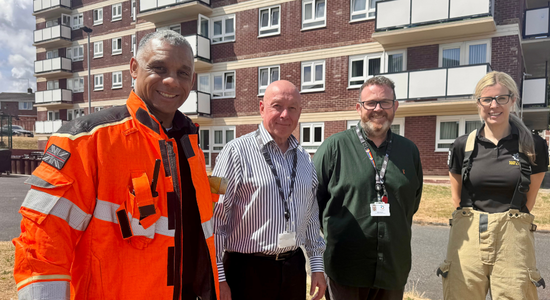 South Yorkshire Fire safety exercise at high rise flats.png