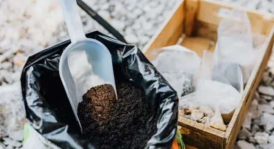 Dry compost in a black bag.png