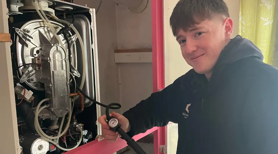 A gas engineer at work